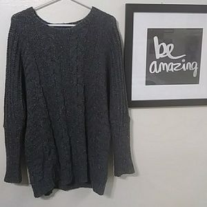 Banana Republic Gray Tweed Sweater size medium